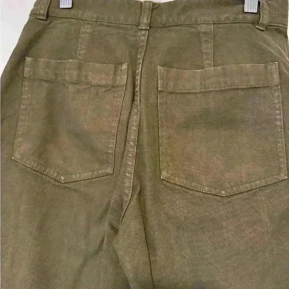 Madewell green camp pants utility cropped elastic waist patch pocket casual. - Picture 6 of 8